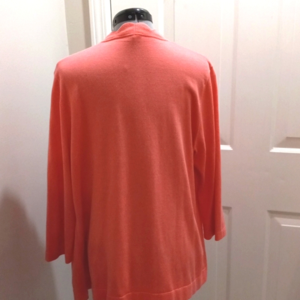 Talbots Peach Open Style Sweater W/Scalloped Edge… - image 2